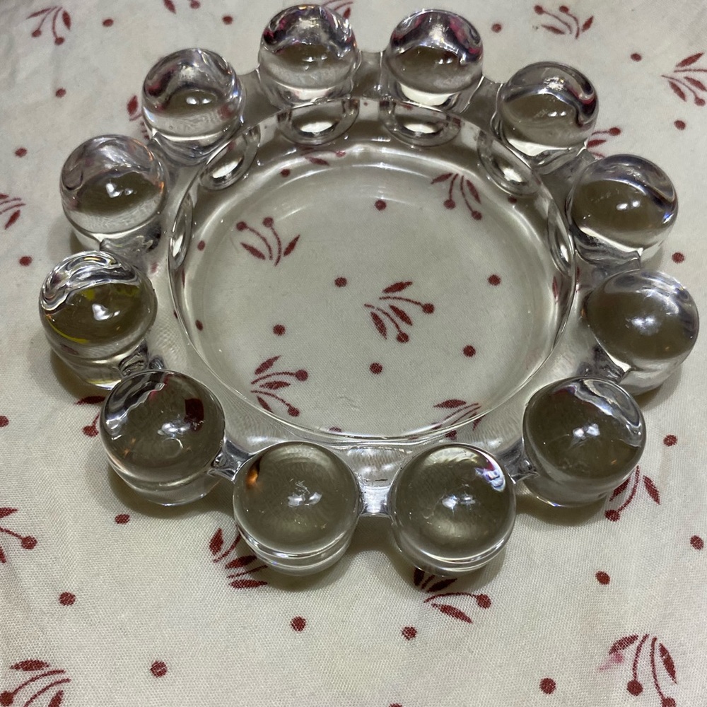 Vintage Mid-Century Boopie Bubble Type Ball Glass Ashtray Heavy 5"